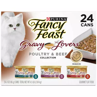 Fancy Feast Gravy Lovers Poultry & Beef Wet Cat Food 24x85g • $30