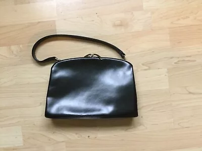 Waldybag Vintage Collectible 1950s Ladies Black Leather Handbag • £30