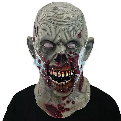 US!Halloween Adult Zombie Mask Latex Bloody Scary Face Party Costume Supplies • £19.49