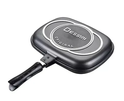 £20.99 • Buy Double Sided Frying Pan Die-cast Marble Coating Foldable Flip Fry Grill 32cm