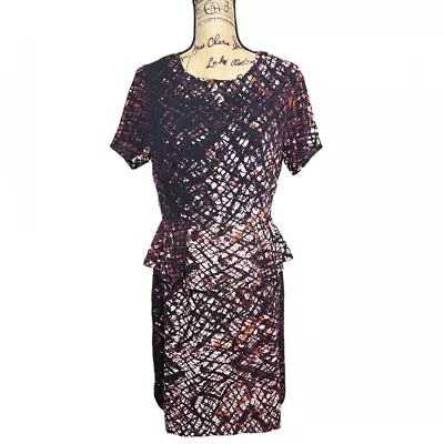 W118 By Walter Baker Peggy Dress Geometric Short Sleeve Career Wear Size Medium • $38.50