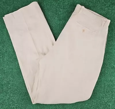 Banana Republic Pants Mens 36x34 Gavin Beige Linen Lightweight Breathable • $17.99