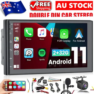 2+32G 7''Double Din Car Stereo Bluetooth Head Unit For CarPlay Android 11 AM/FM • $88.85