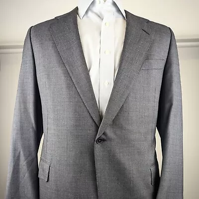 H. HUNTSMAN & SONS LTD Savile Row Gray Sharkskin Wool Sport Coat England 46 R • $164.99