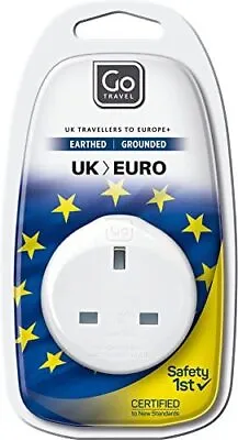 £6.99 • Buy Go Travel 3 Pin UK To EU European Earthed Plug Socket Power Adaptor Convertor