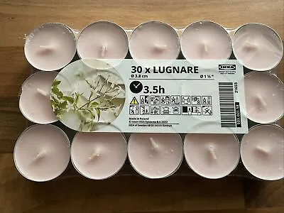 120X LUGNARE Pink Scented Tealight Candles Jasmine Pear Ginger Fragrance Pa... • £10.99