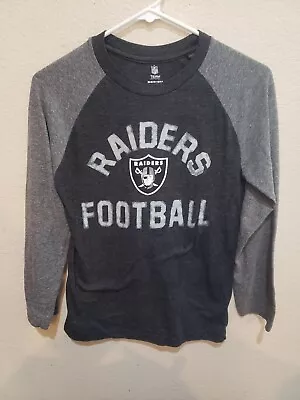 Raiders Football Gray Long Sleeve Shirt Size Youth M (10/12) NFL • $9.94