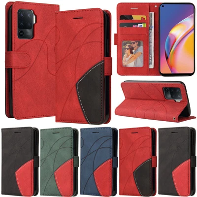 $14.01 • Buy For Oppo A17 A57 2022 A52 A96 A76 Reno8 Two-color Wallet Leather Flip Case Cover