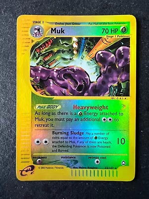 Muk 23/147 Aquapolis Reverse Holo Rare Pokémon Card • £12