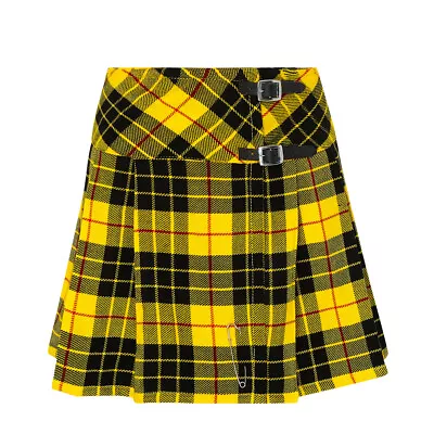 Women's Viper London 16.5 Inch Wraparound Yellow Tartan Kilt Skirt • $23.56