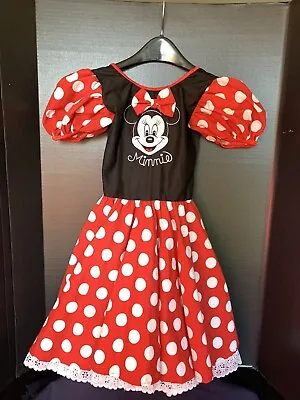 WDW Kids Minnie Mouse Red White & Black Costume Dress Child Size Med 6X-8 • $12