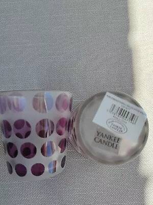 Yankee Candle 2 Pure Essence Purple Circles Votive Holders • £9