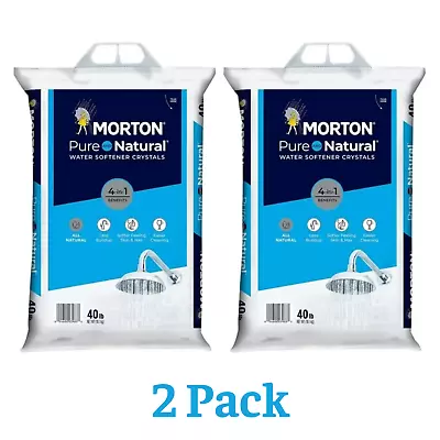 Morton Pure And Natural Water Softener Salt Crystals 40-Pound Bag 2-Pack • $21.96