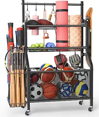 Ball Storage Rack 2024 Upgraded Heavy Duty Steel Ball Storage Garage Sports • $149.49