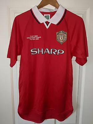 New Score Draw Manchester United 1999 Champions League Shirt Size Large • £47.02