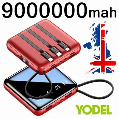 9000000mAh Power Bank Portable Fast Charger Battery Pack 2 USB For Mobile Phone • £15.86