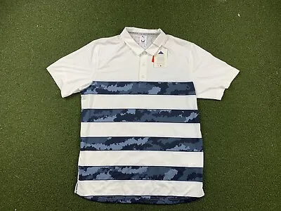 $41.30 • Buy Puma Mattr Ghillie Golf Polo Shirt White Navy Blue Camo USA SZ M ( 599564 01 )