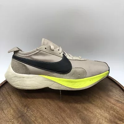 Nike Moon Racer String Mens Size 11 Khaki/Volt Suede Running AQ4121-200 Shoes • $40.69