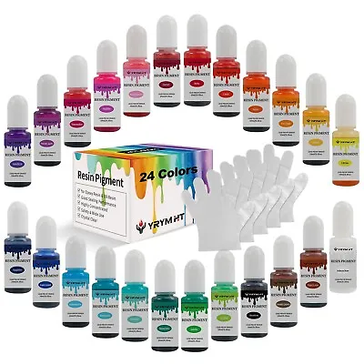 Epoxy Resin Pigment - 24 Colors Transparent Non-Toxic UV Epoxy Resin Dye Liquid • $18.79