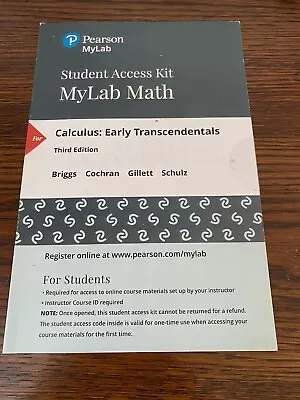 Pearson My Math Lab Access Code Card NEW Calculus Early Transcedentals • $70