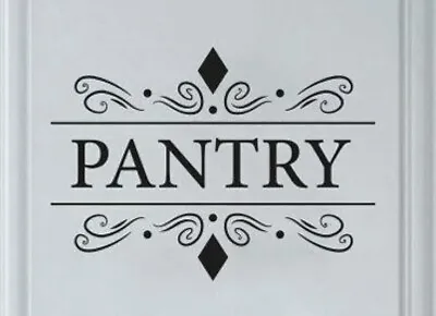 NEW 10” X 8” Pantry Black Scroll Sign Wall Door Tile Glass Cabinet Vinyl Decal • $17.99