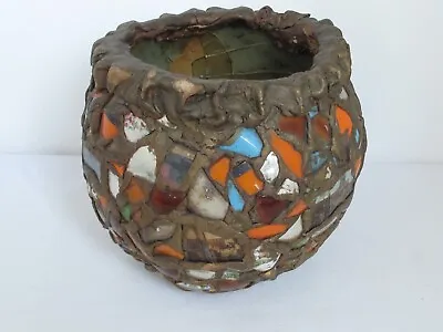 Antique Picassiette Vase Mosaic Memory Jar 8 3/4  Tall • $95