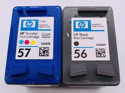 $9 • Buy NOS Genuine HP 56 Black & 57 Tri-color Print Cartridges New Without Box Expired