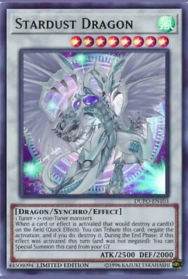 Yugioh! Stardust Dragon Ultra Rare Dupo-en103 • $4.49