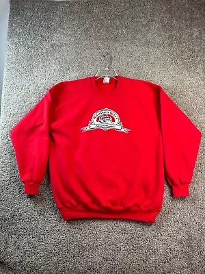 Mississippi Queen Sweatshirt Mens Extra Large Red White Steamboat Crewneck FLAW • $24.99