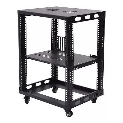 Open Frame Server Rack Network Server Rack 12U 4 Post 19.7  In Adjustable Depth • $95.95