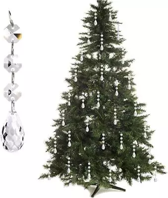Christmas Ornaments Tree Decorations - Acrylic Crystal Ball Drops Clear Teardrop • $50.45