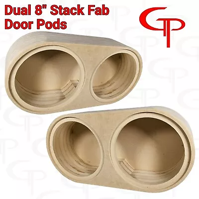 Flush Mount DuaL 8  Inch MDF Stack Fab Door Pods Speaker Enclosure 1 Pair Rings • $169.99