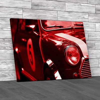 Timeless Mini Cooper Iconic Automotive Charm Red Canvas Print Large Picture Wall • £14.95