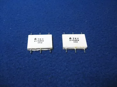 Lot (2 Pcs) EMITTER RESISTOR   0.22  Ohm _ 5 W __  .22   Dual __ Used • $12.90