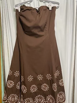 Shoshanna Brown Strapless Dress New With Tags Lined And  Flowing Size 10 • $14.24