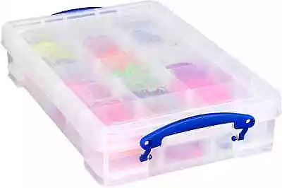 Really Useful Plastic Storage Box 4 Litre Clear With 2 X Hobby Trays • £18.32