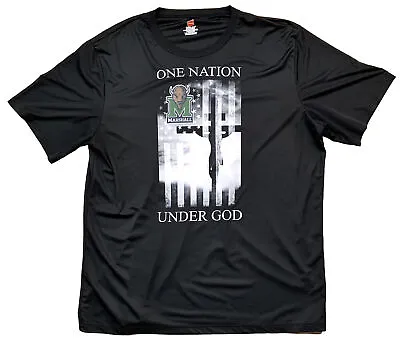 Marshall University Bison One Nation Under God T-shirt Size 2XL Cool Dri Black • $12.94