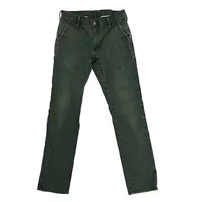 Levi's Commuter 511 Chino Trousers Slim Fit Green Mens 31W 30L Cotton Zip Fly • £19.99