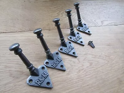 PACK OF 5  R & M Cast Iron Coat Hook Victorian Antique Vintage Rustic Iron Peg  • £9.99