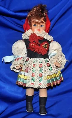 Vtg Folk Art Doll Bavarian Wurst Fest Girl Traditional Dress 1960s Ex Cond • $79.95