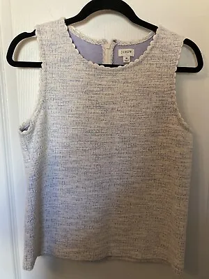 J Crew Scalloped Hem Textured Tweed Knit Blouse Tank Top Size Medium • $24.99