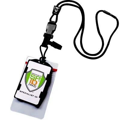 $18.99 • Buy Heavy Duty No Swing Nylon Lanyard With 2 Dual ID Badge Holders By Specialist ID