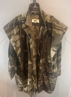 Maison Margiela MM6 Camouflage Print Parka Coat W/drawstring Waist Size 36 • £80