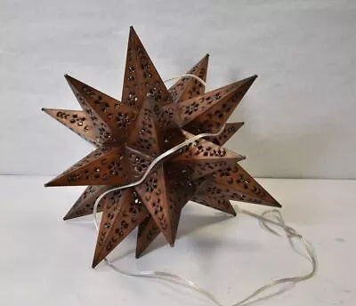 Star Pendant Hanging Light Lamp Antique Bronze Metal Light Only 20  Tall • $98.99