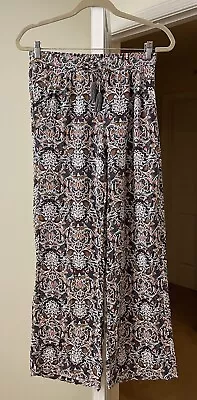 Atmosphere Pants Artsy Voile Flowy Gray Paisley Floral Gypsy Women's 4 Small • $6.37