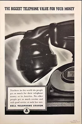 1938 Bell Telephone System Biggest Telephone For The Value Vintage Print Ad • $13.27