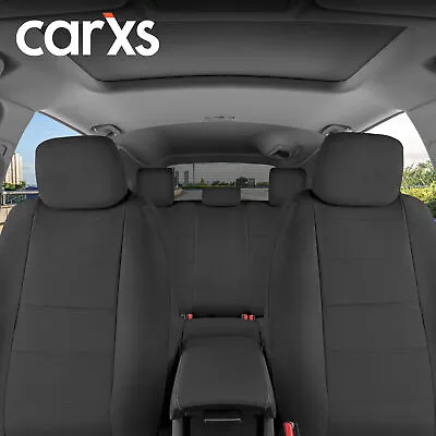 $44.90 • Buy CarXS PU Leather Car Seat Covers, Full Set Front & Rear Cover In Black