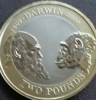  2009 CHARLES DARWIN 2 Pound Proof Coin  • £28