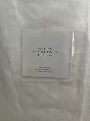 Restoration Hardware Opaque Belgian Linen Drapery Panel WHITE 50x96 • $159