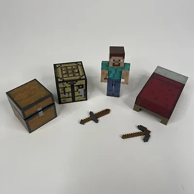 Minecraft 3  Series 1 Survival Kit Pack With Leather Steve Figure - New Open Box • $7.99